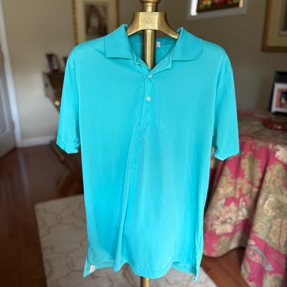 Peter Millar Turquoise Polo **Polo shirts 2 for $30, 3 for $40, 4 for $45** - Picture 2 of 3